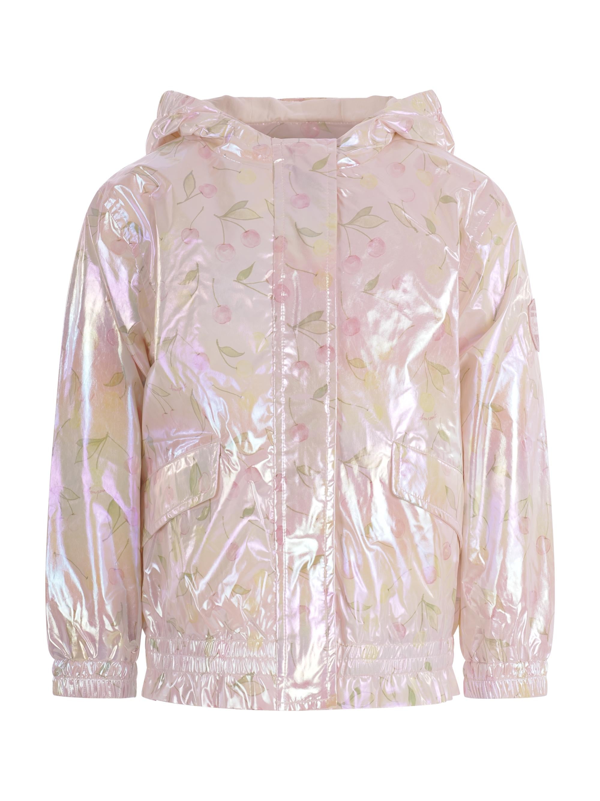 Giubbino per bambina Bonpoint rosa con stampa ciliegie S06GOUW00004 625 BONPOINT KIDS
