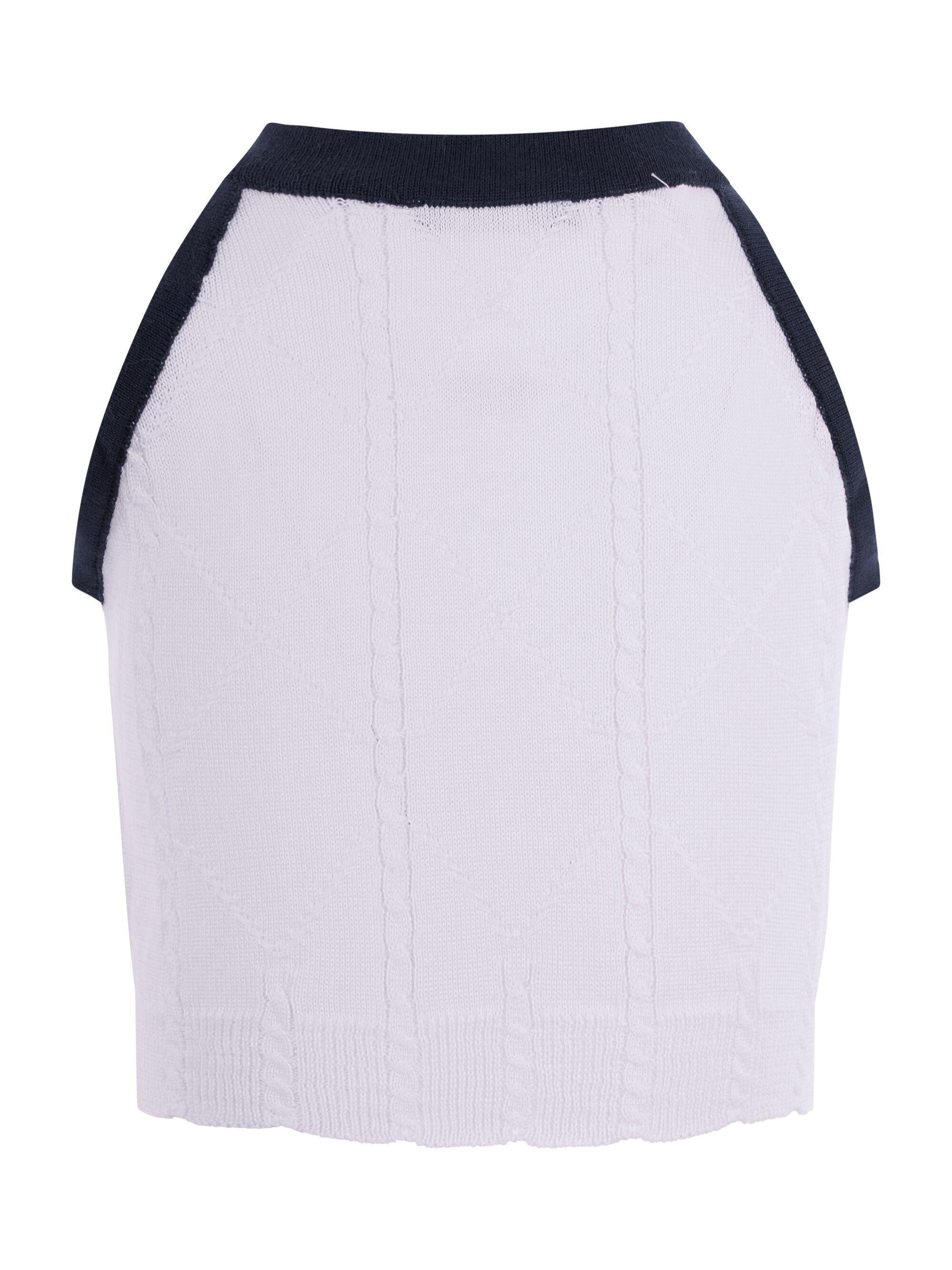 Canotta per bambina Balmain Kids bianca e nera con dettagli bottoni dorati BY9A32 X0018 100BL BALMAIN KIDS