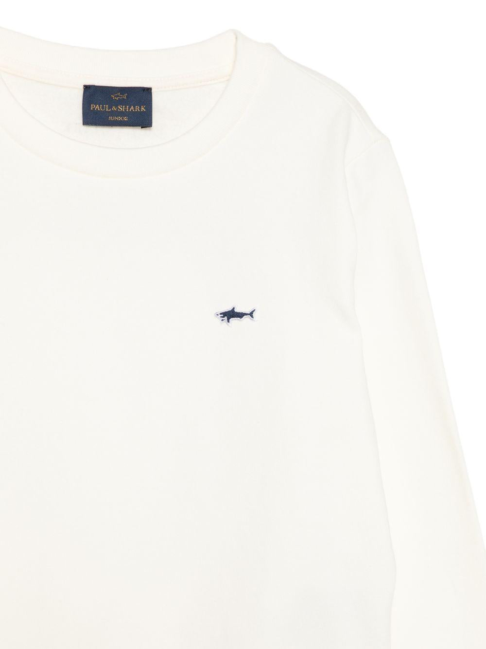 Felpa per bambino Paul & Shark Kids bianco con logo ricamato WMF00ALDA68 10057 PAUL & SHARK KIDS