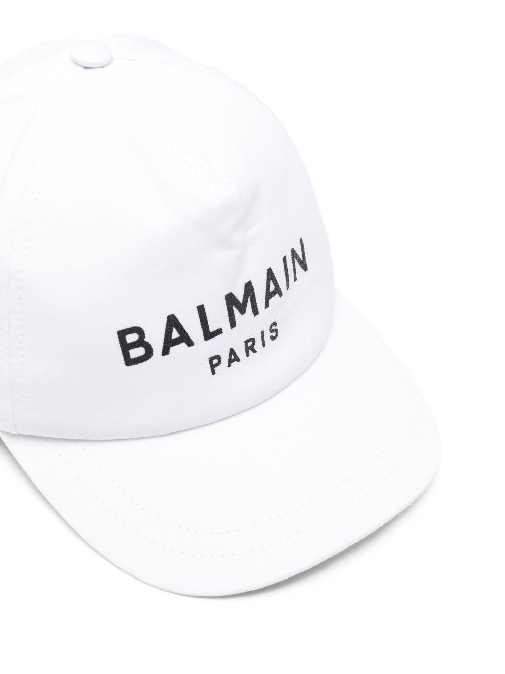 Cappello per bambini Balmain Kids bianco con logo BX0P17 Z1053 100NE BALMAIN KIDS