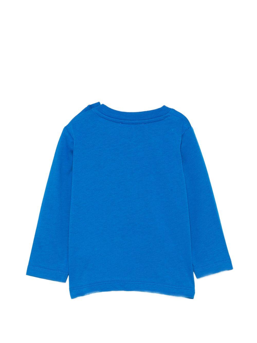 T-shirt per neonati Moschino Kids blu con ricamo Teddy Bear MUO01DLAA10 40157 MOSCHINO KIDS
