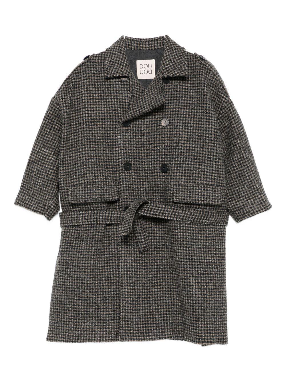 Cappotto per bambina Douuod Kids marrone con motivo a quadri DX2P50 E0232 929BG DOUUOD