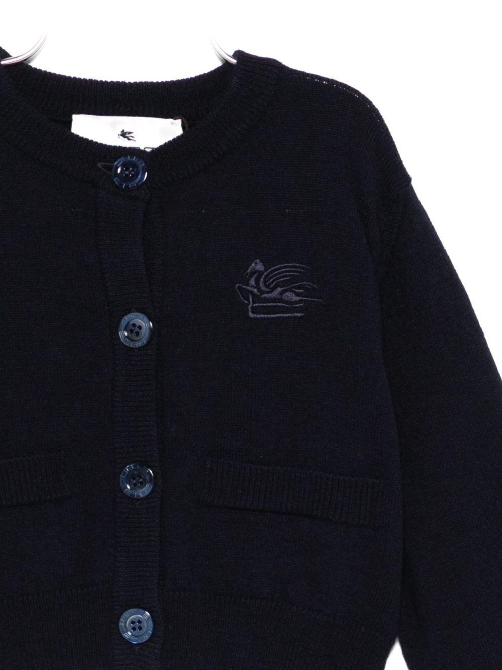 Cardigan per bambina ETRO Kids blu con dettagli ricamati GX9A50 W0017 620 ETRO KIDS