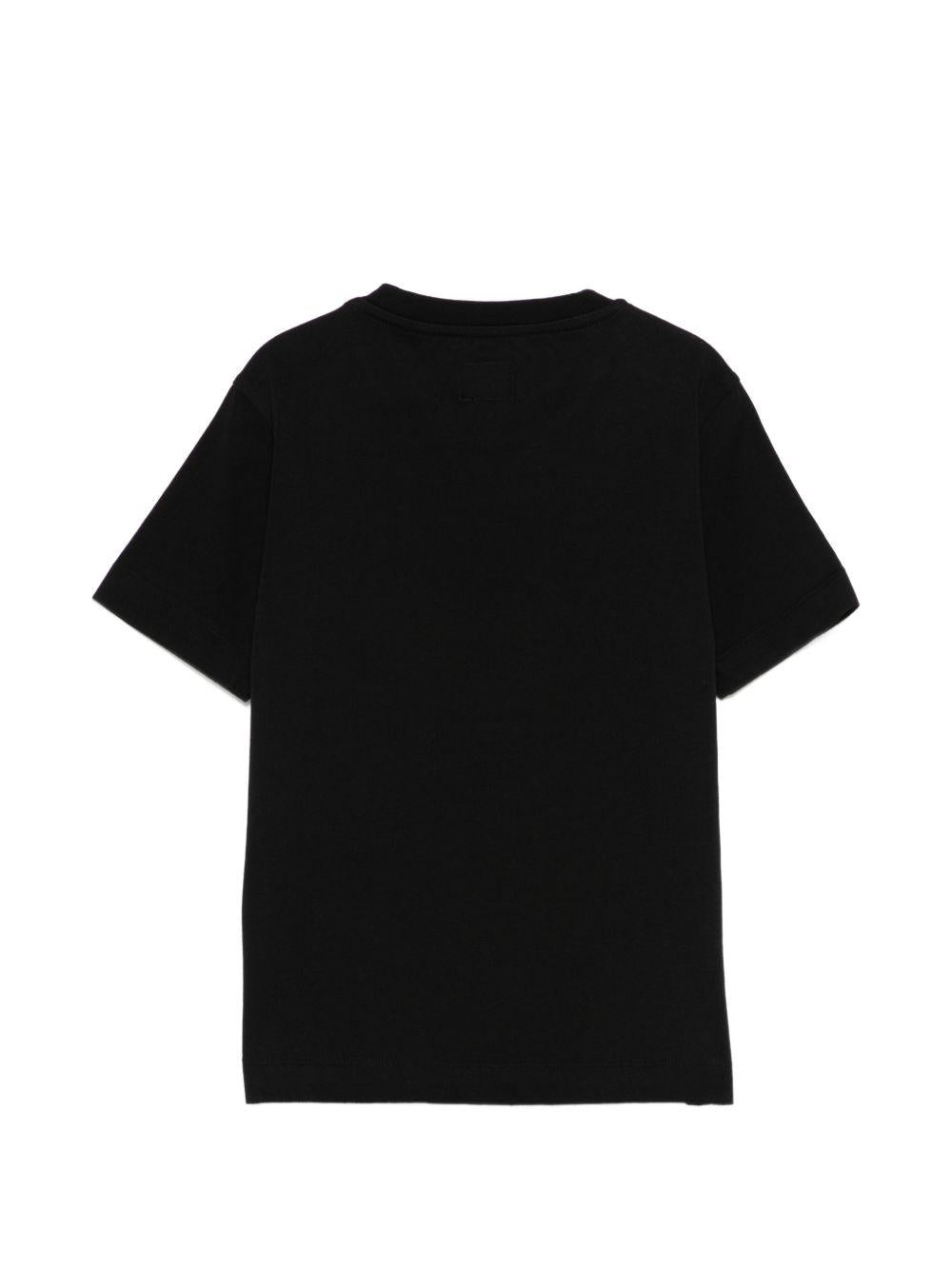 T-shirt per bambino C.P. Company Kids nera con logo sul davanti CUM00ULAA17 60100 C.P.COMPANY KIDS