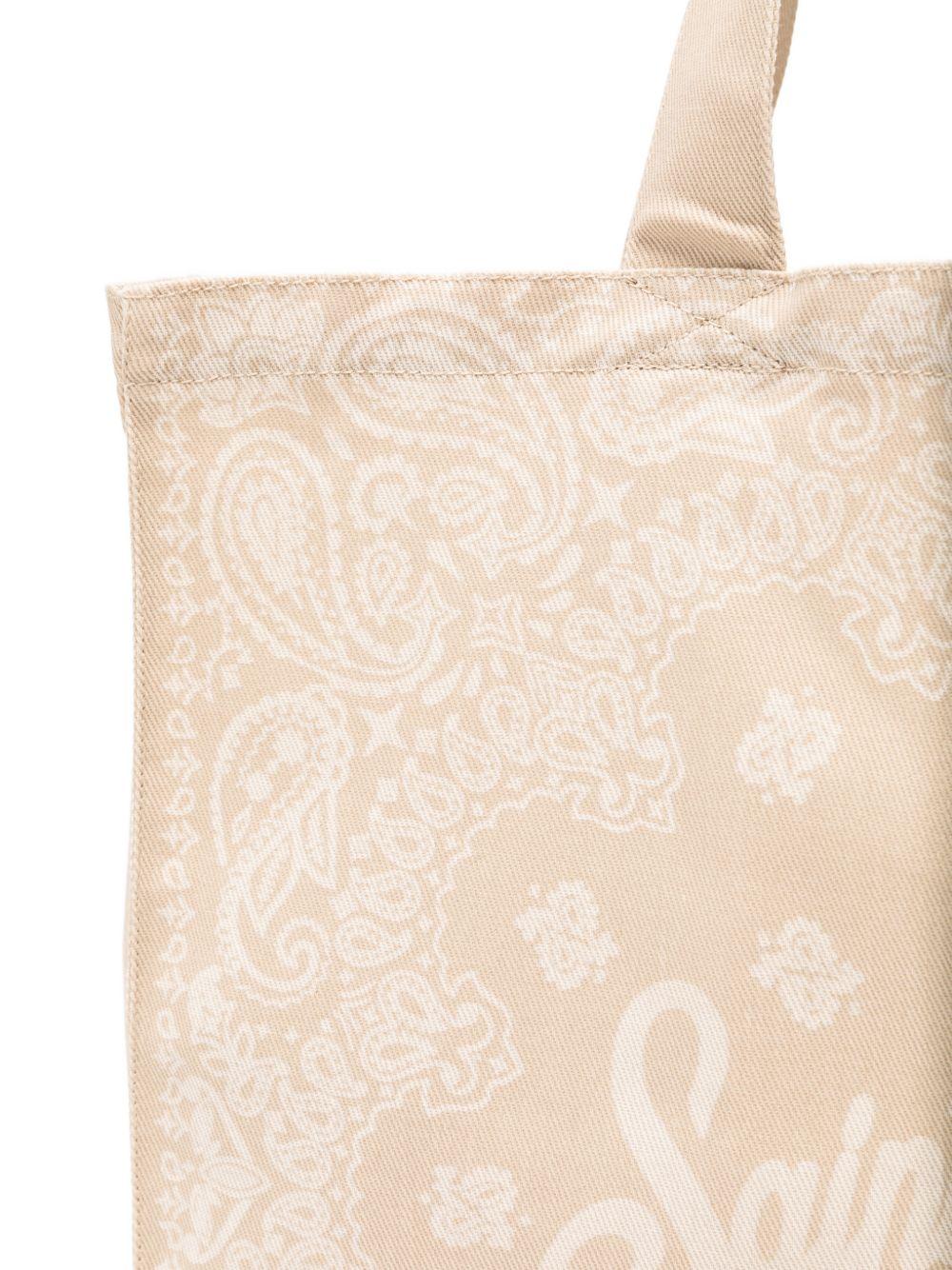Borsa tote Essential Bag N MC2 Saint Barth beige con stampa paisley e logo stampato EBAGN006 09193L MC2 ST. BARTH KIDS
