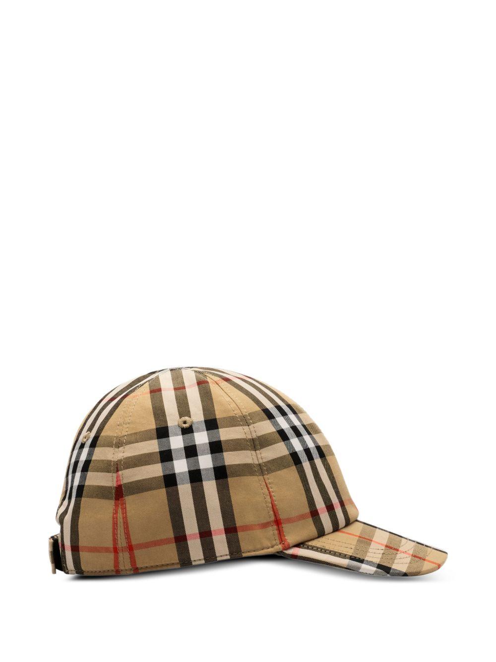 Cappello da baseball per bambino Burberry Kids beige con motivo Check 8117411 B9368 BURBERRY KIDS