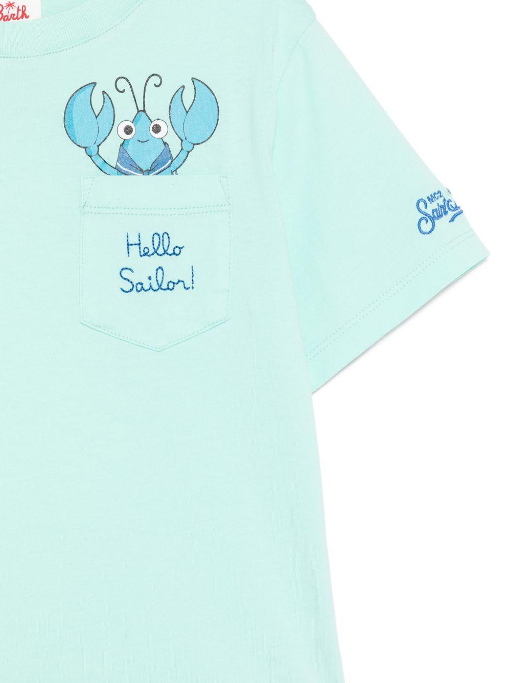 T-shirt per bambino MC2 Saint Barth Kids azzurra con ricamo sul davanti EDD0001 01946L MC2 ST. BARTH KIDS