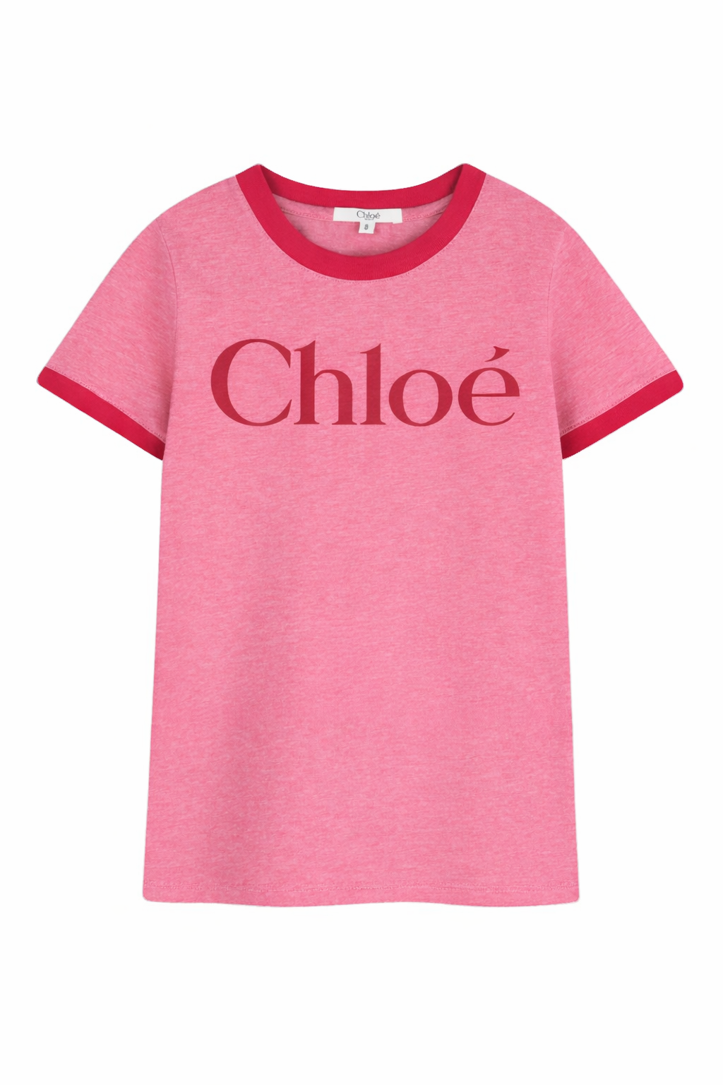 T-shirt per bambina Chloé Kids rosa con stampa con logo C20854 F04 CHLOE' KIDS