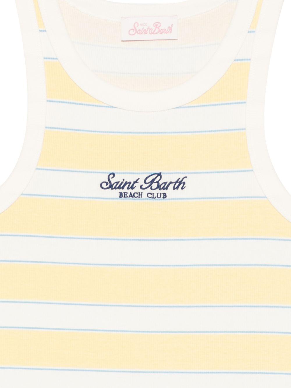 Canotta da donna MC2 Saint Barth gialla con motivo a righe AAD001 02678L MC2 ST. BARTH