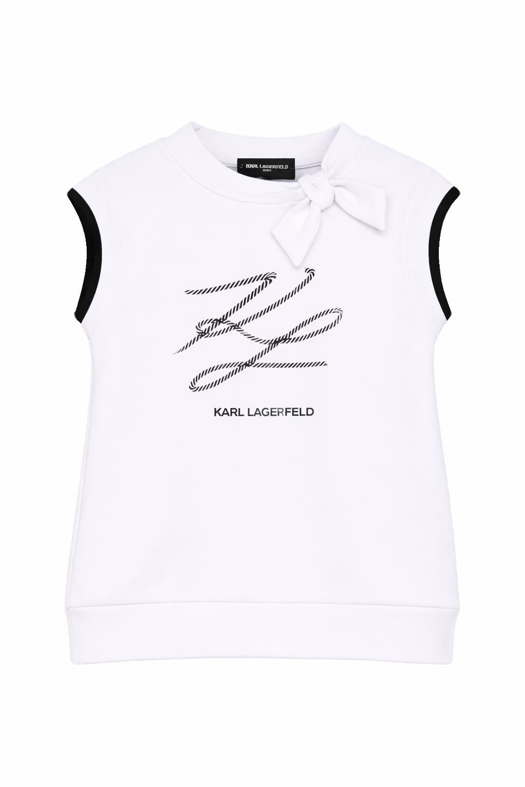 T-shirt per bambina Karl Lagerfeld Kids bianco con fiocco Z31165 10P KARL LAGERFELD KIDS