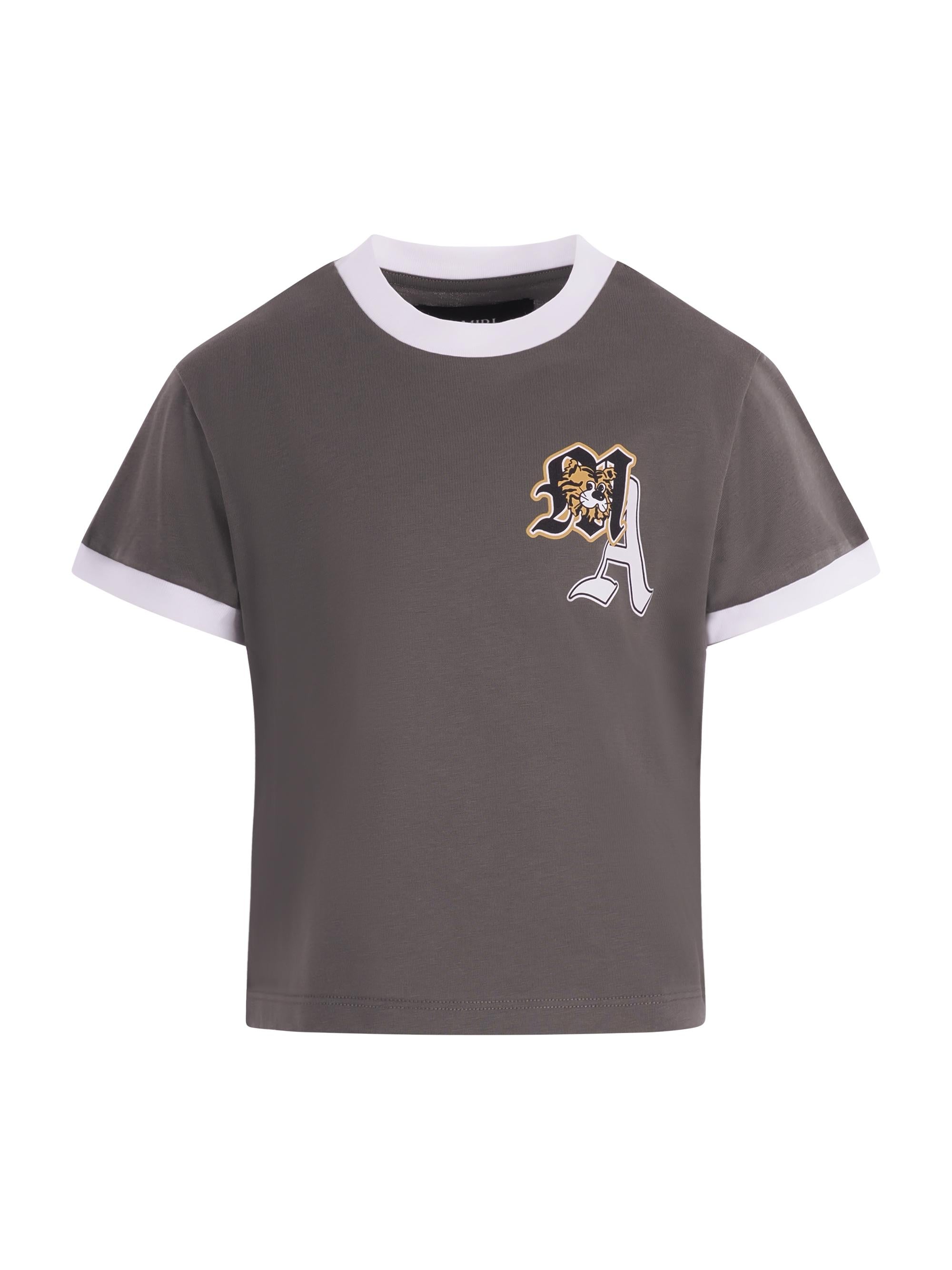 T-shirt per bambino Amiri Kids verde con logo sul davanti ACTOJR1005 329 AMIRI KIDS