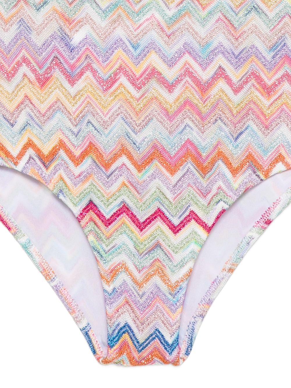 Costume intero per bambina Missoni Kids multicolore con design a chevron MYCA79 Q0107 999 MISSONI KIDS
