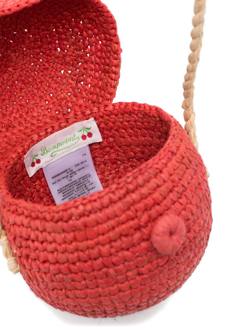 Borsa per bambina Bonpoint rossa a forma di ciliegia S06GBAW00013 051A BONPOINT KIDS