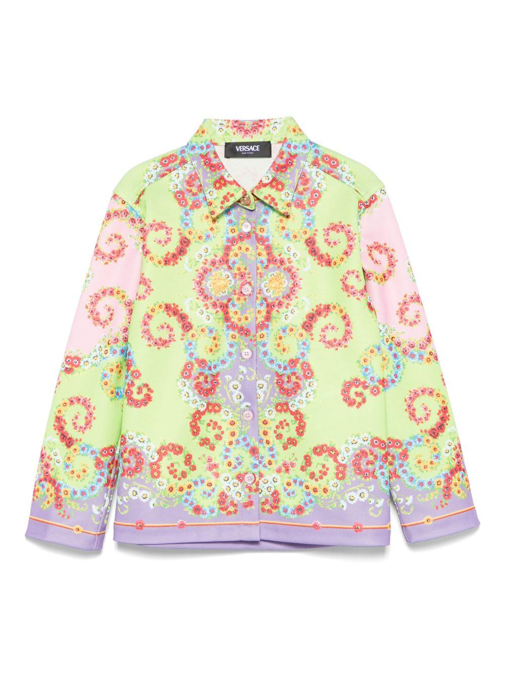 Camicia per bambina Versace Kids multicolore con testa di Medusa 10181691A13148 5PC00 VERSACE KIDS