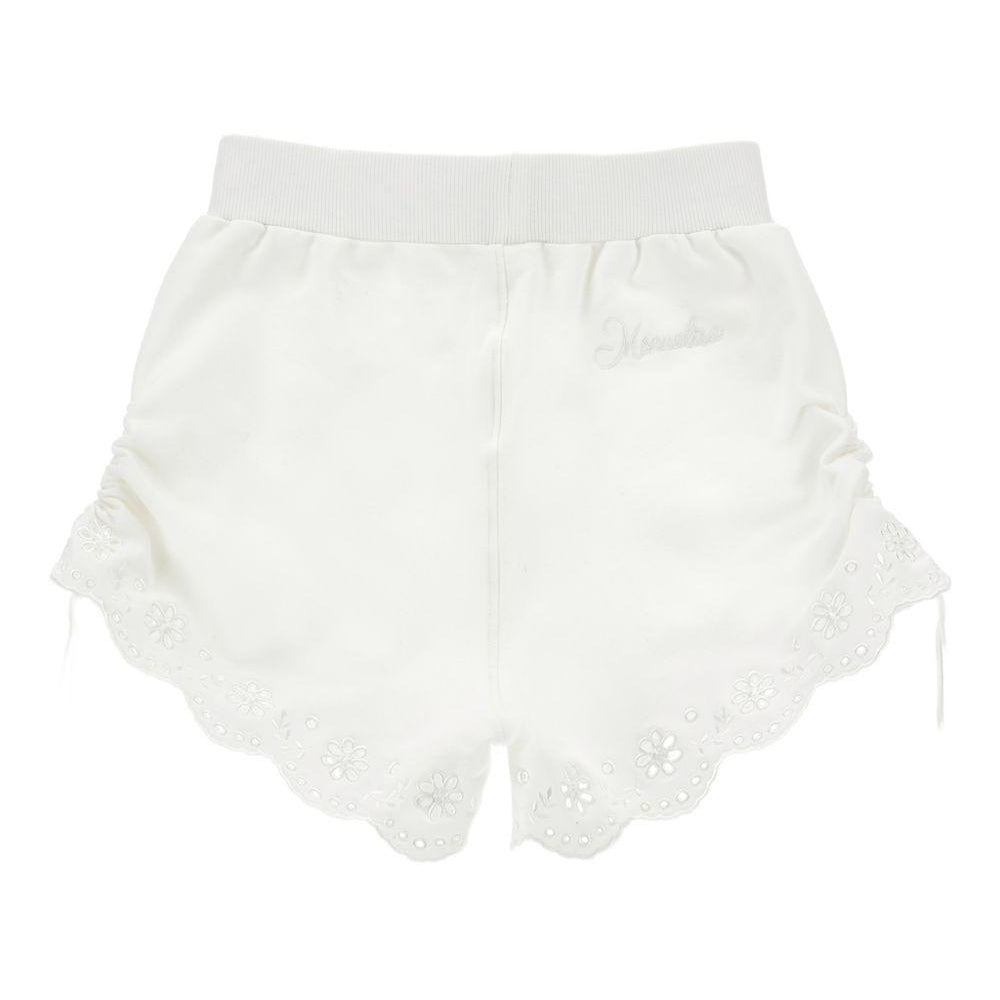 Shorts per bambina Monnalisa bianchi con ricamo a fiori 17G401 7014 0001 MONNALISA KIDS