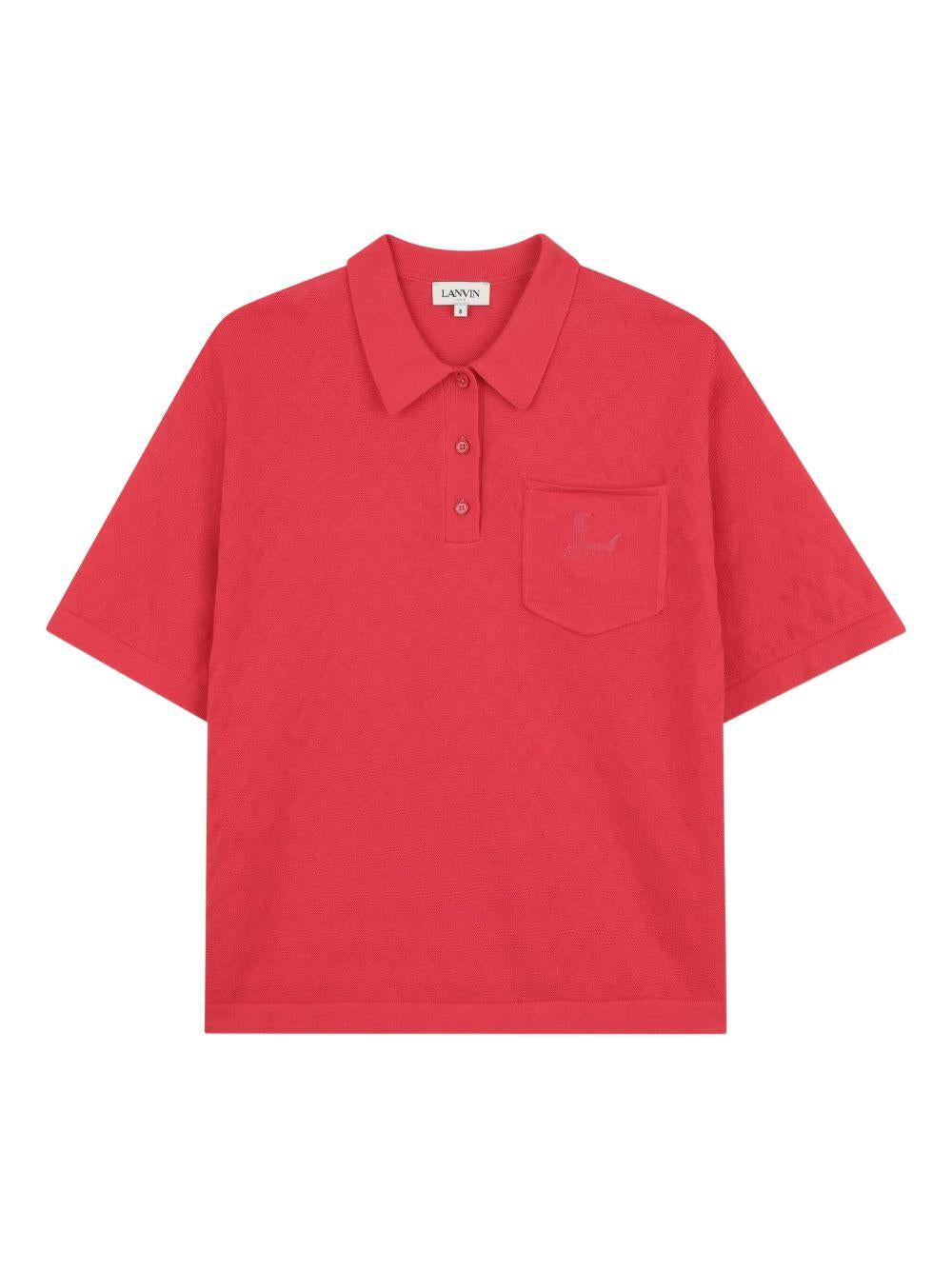 T-shirt per bambino Lanvin Enfant rossa con colletto stile polo N30366 998 LANVIN KIDS