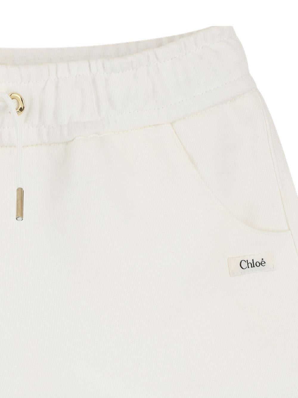 Shorts per bambina Chloé Kids bianco con coulisse C20846 117 CHLOE' KIDS