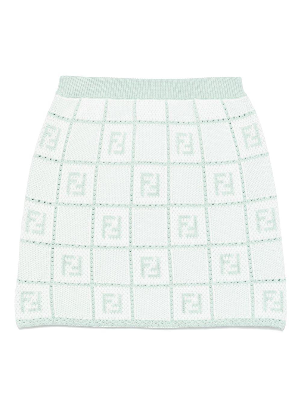 Gonna per bambina Fendi Kids verde all'uncinetto JFG208 ATS6 F1SGM FENDI KIDS
