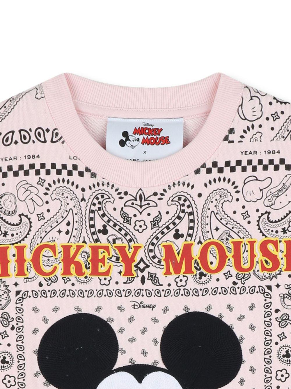 Felpa per bambina Marc Jacobs Kids x Disney Mickey Mouse rosa con stampa paisley W60575 475 THE MARC JACOBS KIDS