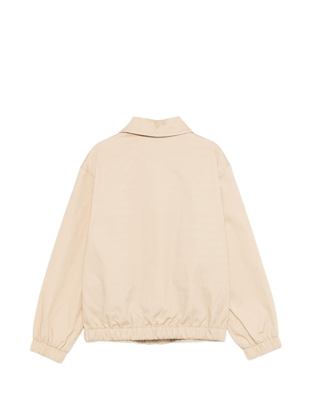 Giubbino per bambino Moschino Kids beige con stampa logo HUS05MLYA02 20829 MOSCHINO KIDS