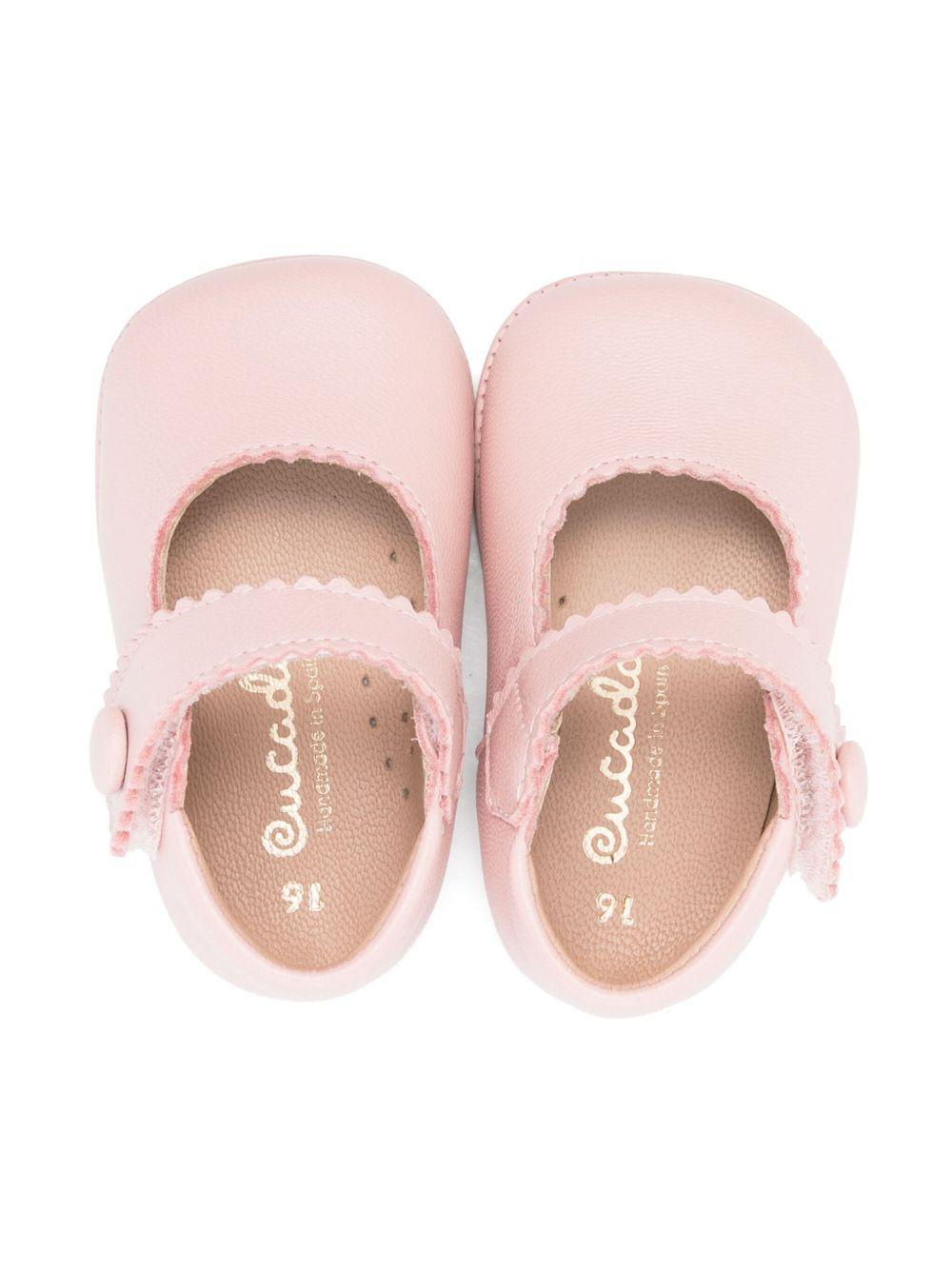 Scarpe primi passi per neonata Eli1957 rosa con soletta in pelle con logo 0347AL ROSPALE ElI