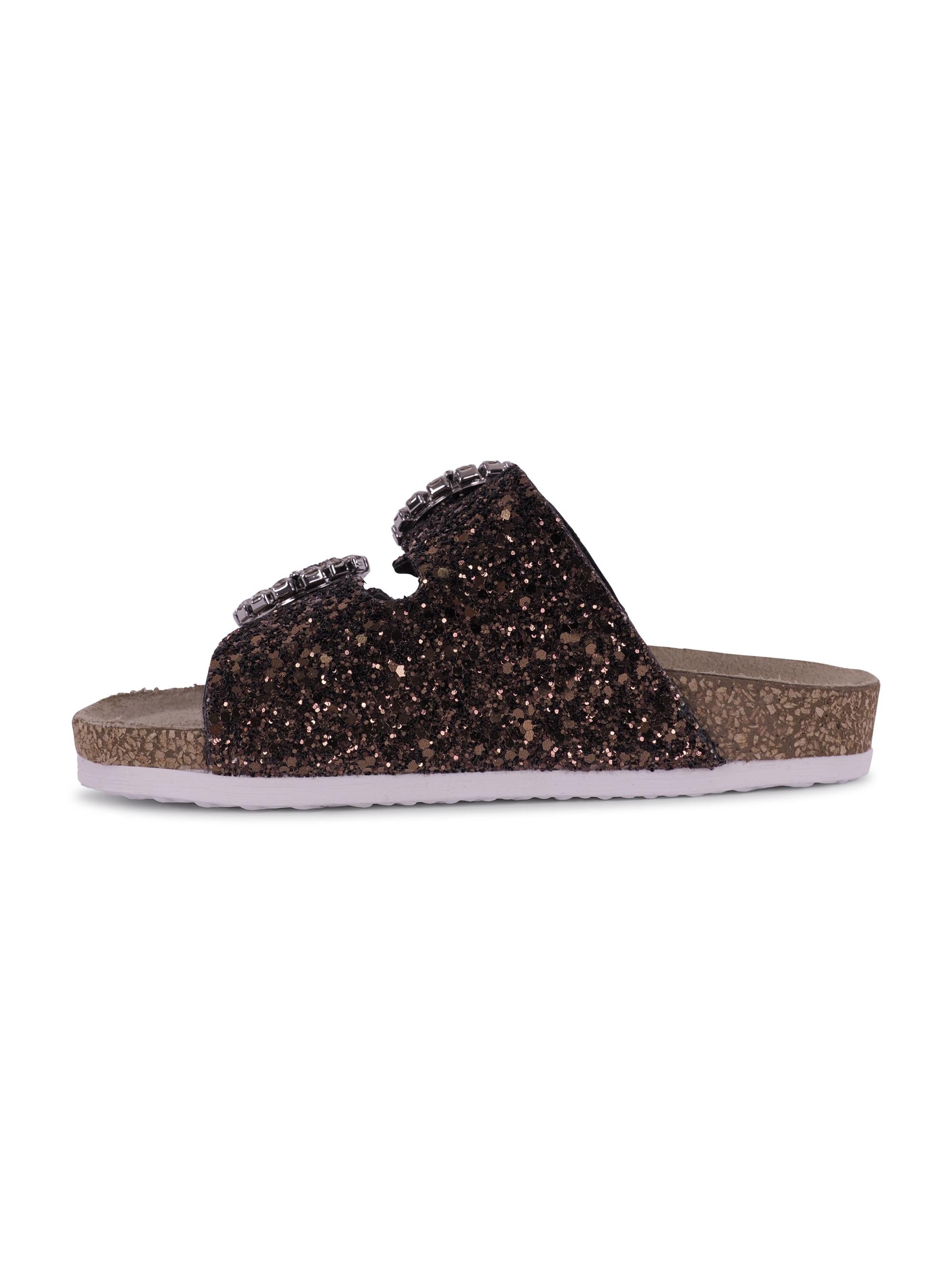 Slippers per bambina Monnalisa marrone con fibbia 87G005 7714 G006 MONNALISA KIDS