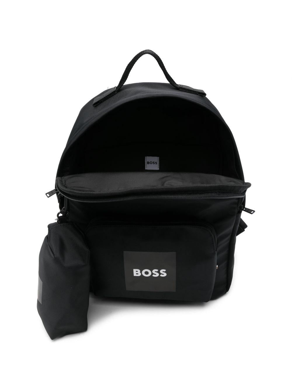 Zaino per bambino Boss Kids nero con tasche applicate J53176 09B BOSS KIDS