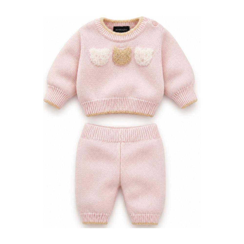 Completo per neonata Monnalisa Kids rosa con ricamo Teddy Bear 22H505 8060 0091 MONNALISA KIDS