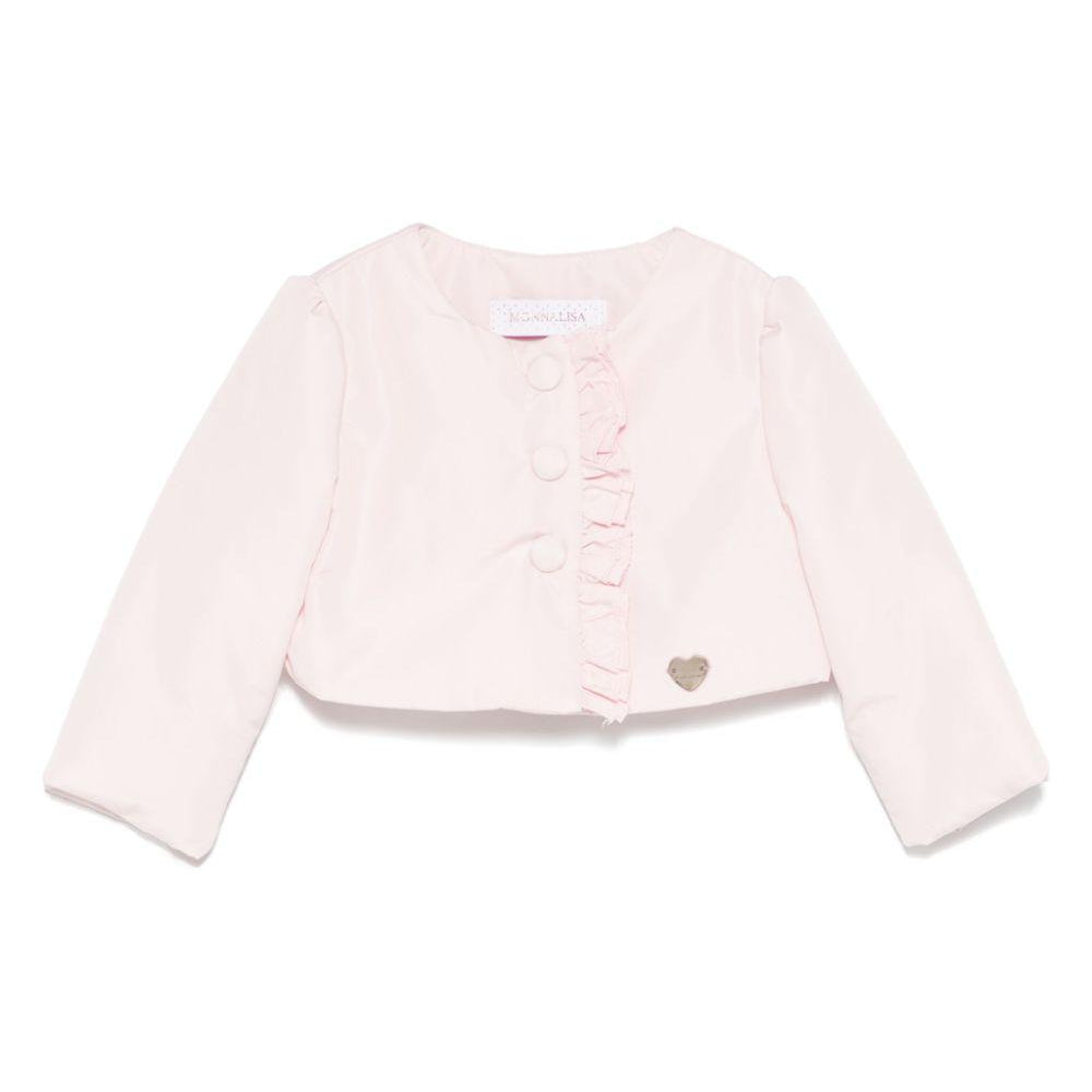Giacca per neonata Monnalisa rosa con ruches 73E100 5407 0091 MONNALISA