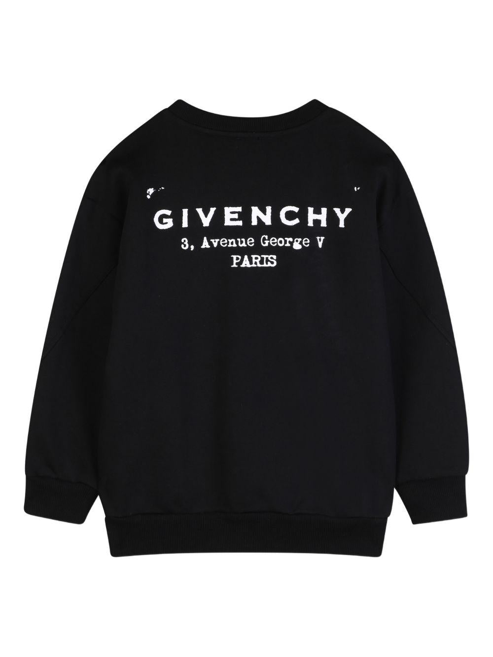 Felpa per bambino Givenchy Kids nera con logo sul davanti H31098 09B GIVENCHY KIDS