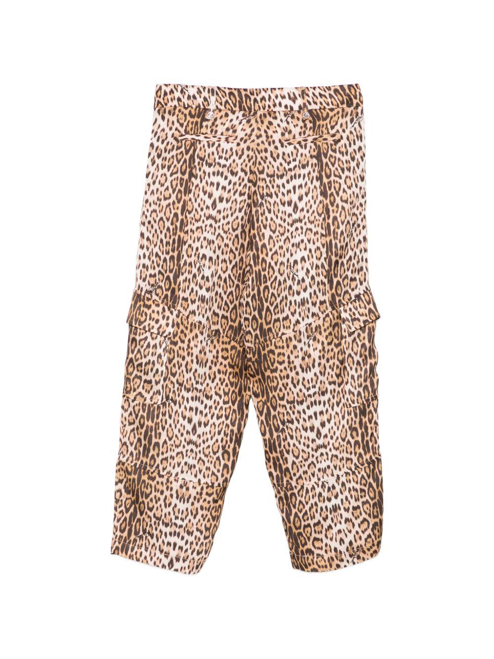 Pantaloni per bambina Roberto Cavalli Kids marrone con stampa leopardata CGP26027PA MACULA N.H. ROBERTO CAVALLI KIDS