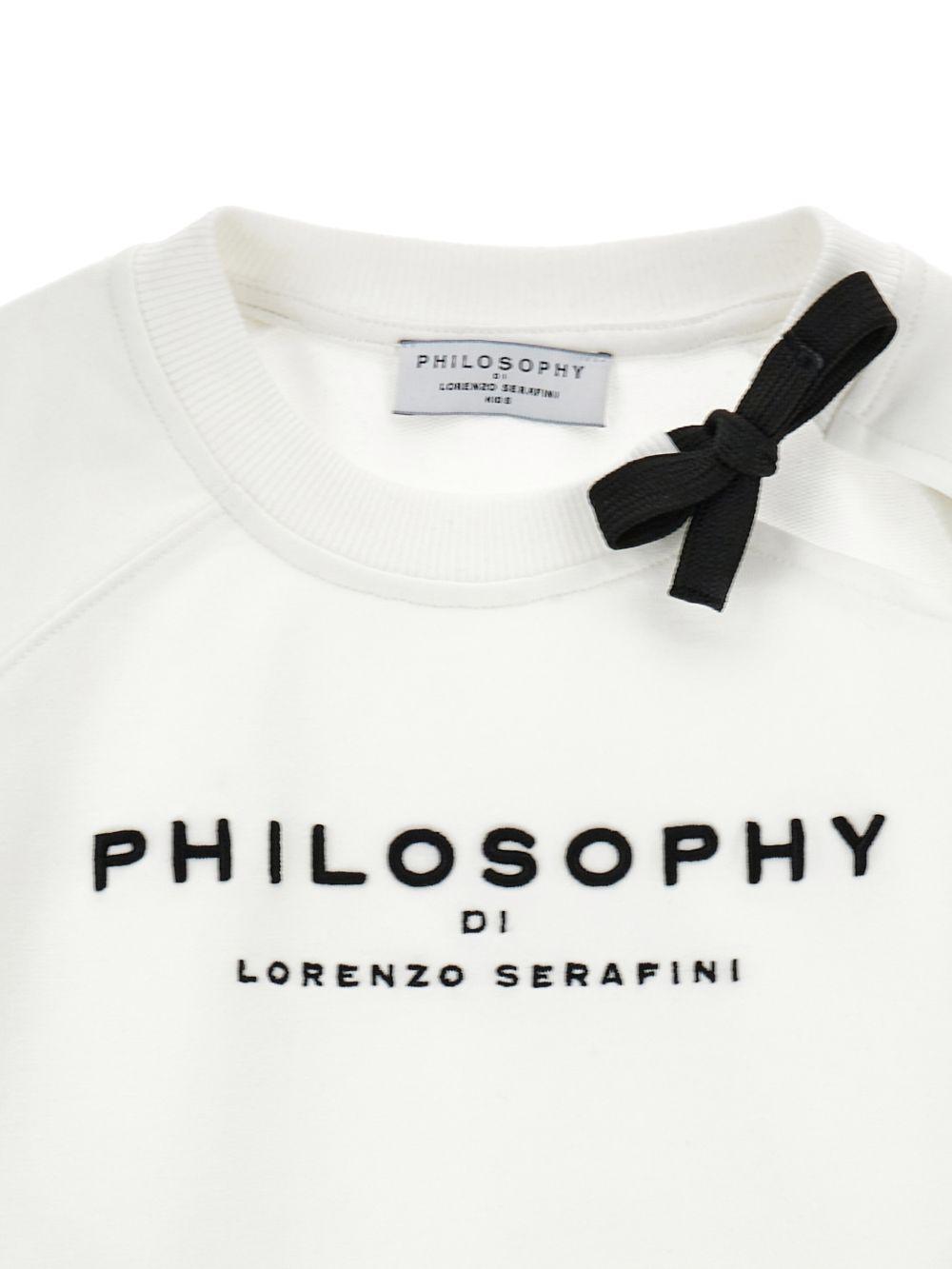 Felpa per bambina Philosophy di Lorenzo Serafini bianca con logo sul davanti I9G612 7031 0150 PHILOSOPHY KIDS