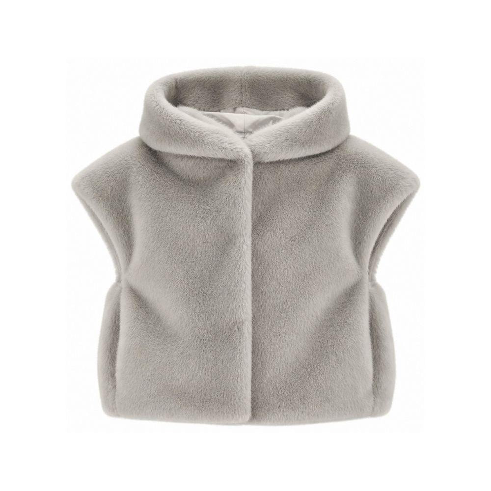 Gilet per bambina Monnalisa Kids grigio con design in pelliccia sintetica 17H105 8034 0032 MONNALISA KIDS