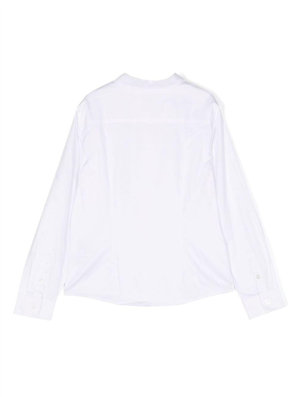 Camicia per bambino Emporio Armani Kids bianca con logo jacquard 8N4C09 1N06Z 0100 EMPORIO ARMANI KIDS