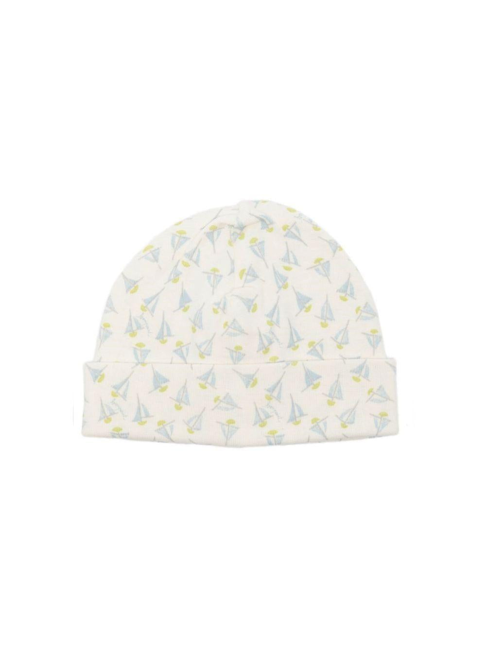 Cappello per neonato Bonpoint bianco con stampa barchette all-over S06OACK00003 614B BONPOINT