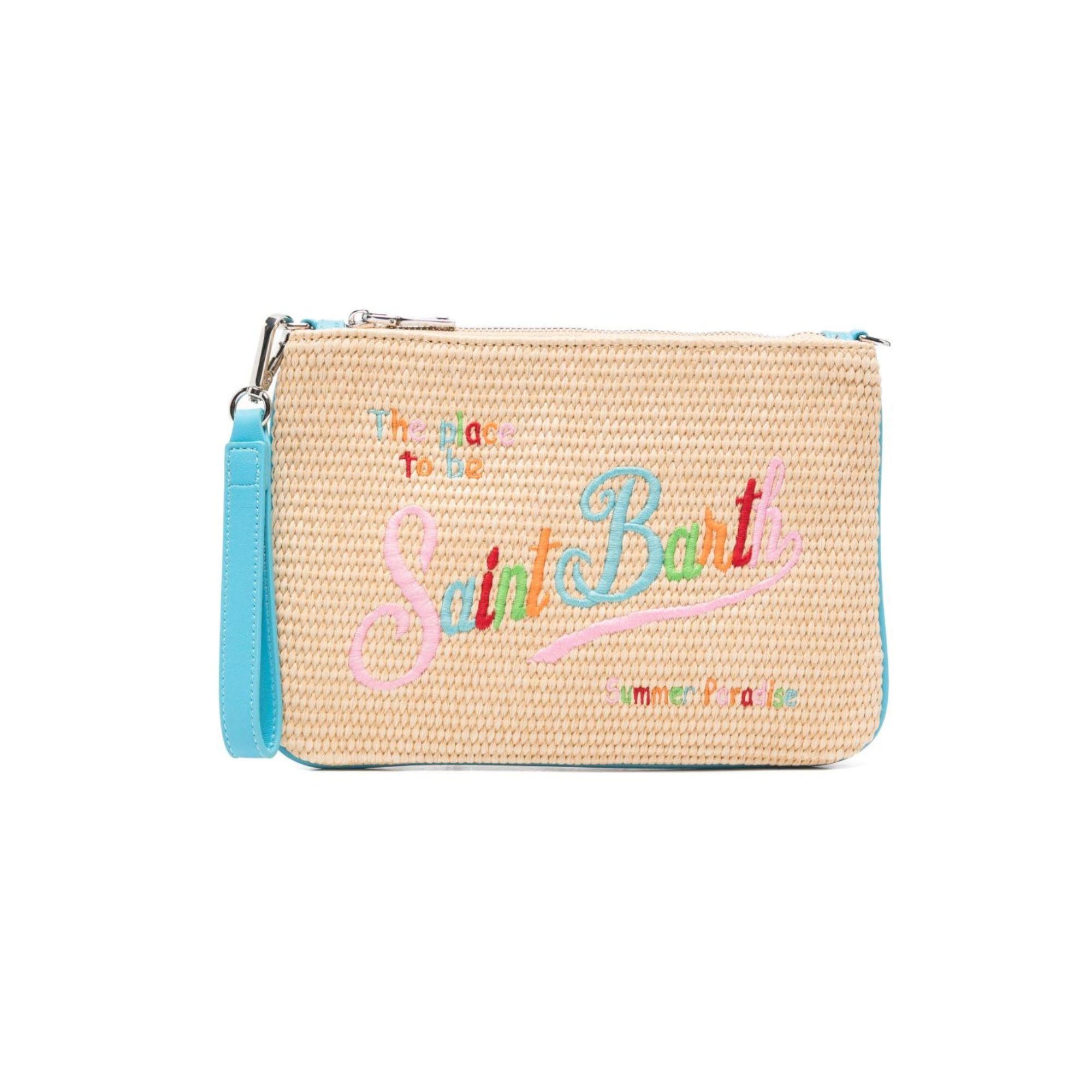 Pochette Parisienne MC2 Saint Barth beige con ricamo logo multicolor PAR0021 02737L MC2 ST. BARTH KIDS