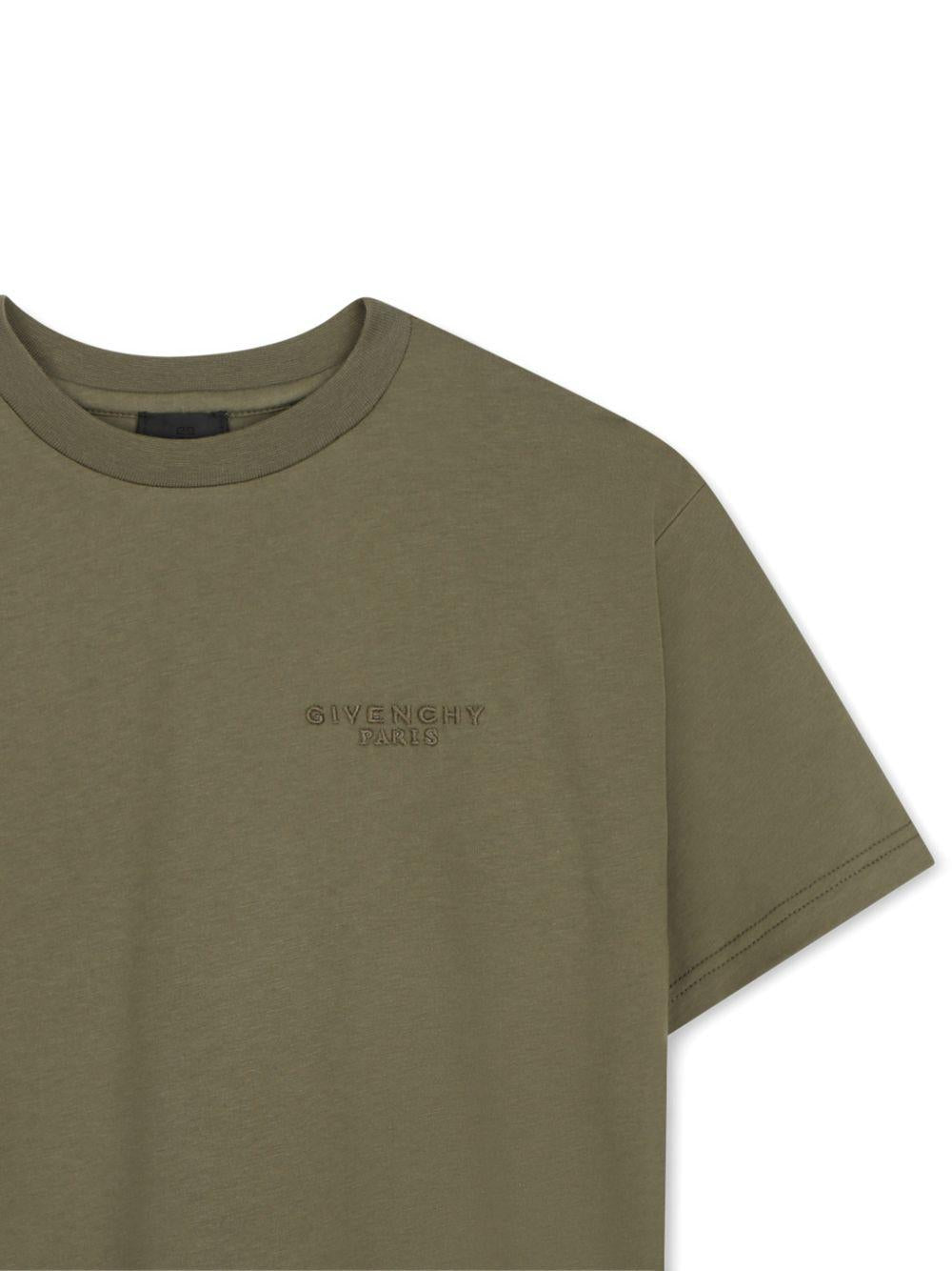 T-shirt per bambino Givenchy Kids verde con logo sul davanti H31344 653 GIVENCHY KIDS