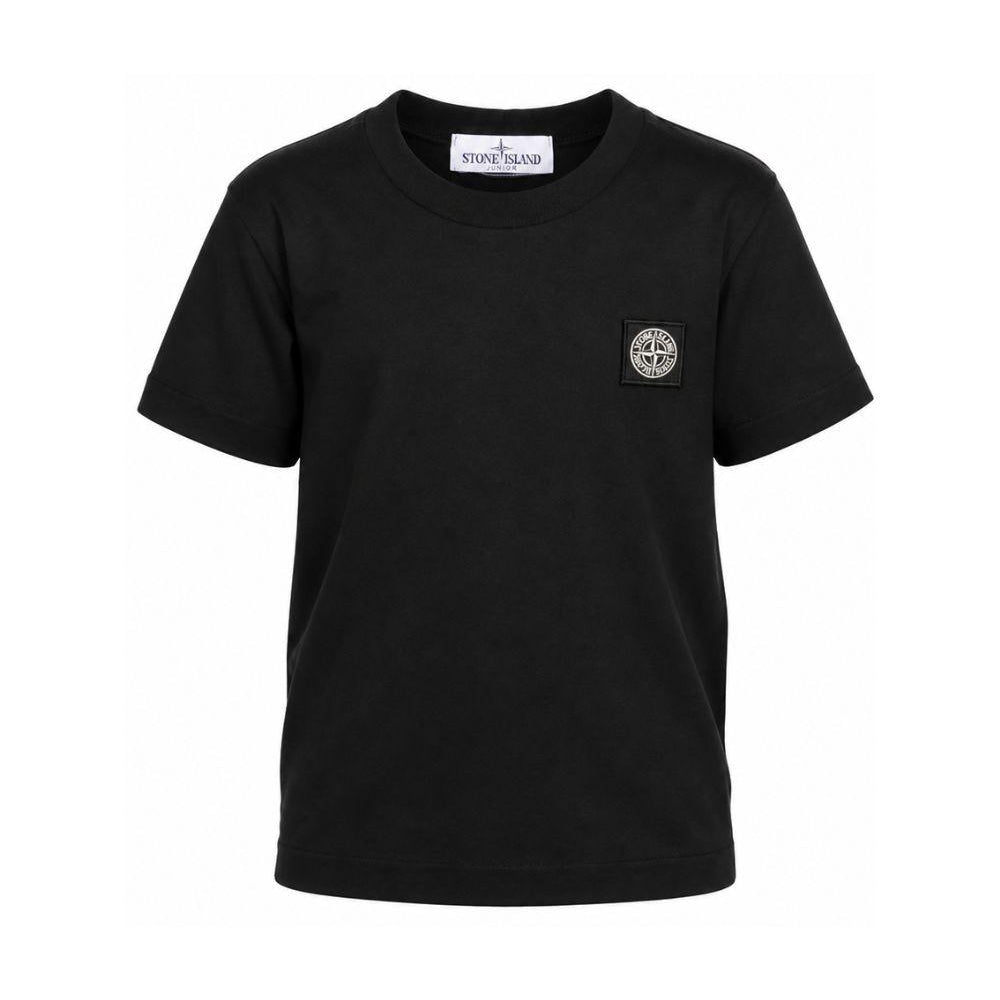 T-shirt per bambino Stone Island Kids nera con dettaglio logo L2S162100003S0047 V0029 STONE ISLAND KIDS