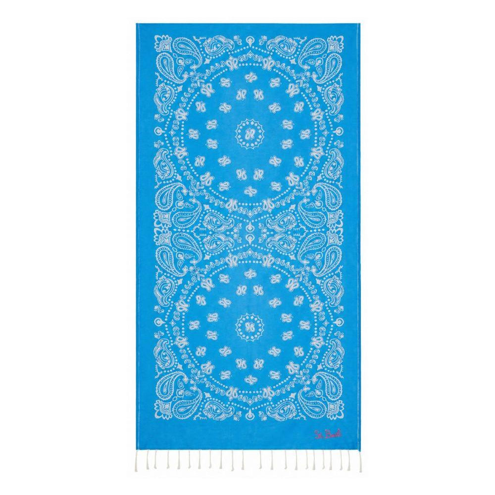 Telo mare per bambino MC2 Saint Barth Kids azzurro con stampa grafica all-over FOUT009 02703L MC2 ST. BARTH KIDS