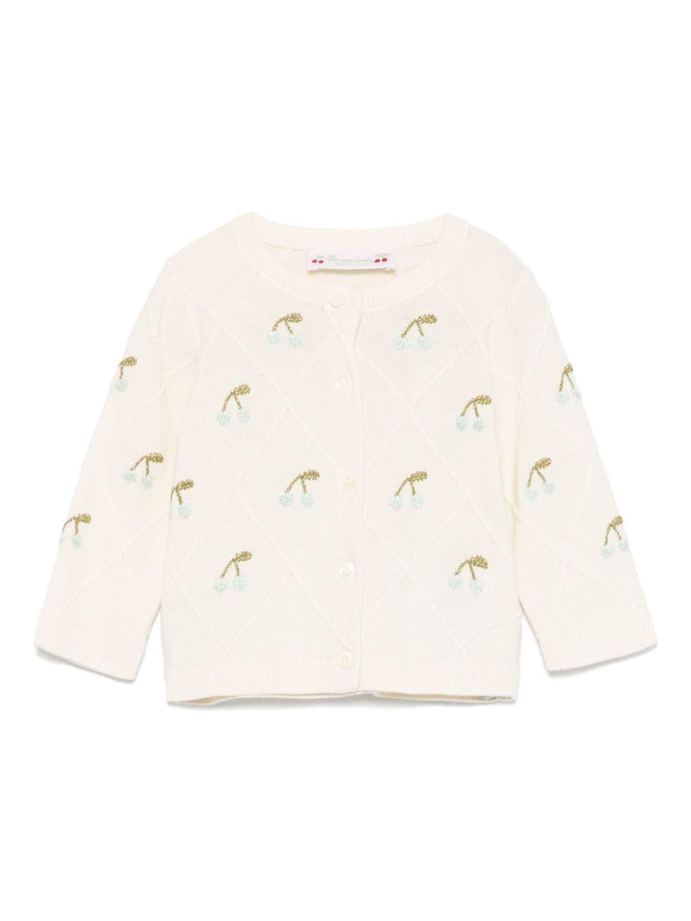 Cardigan Fayana per neonata Bonpoint beige con motivo con ricamo S05XCAK00009 104 BONPOINT