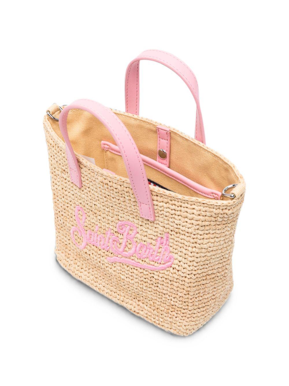 Borsa Mini City MC2 Saint Barth beige con ricamo logo sul davanti RAFC003 00415L MC2 ST. BARTH KIDS