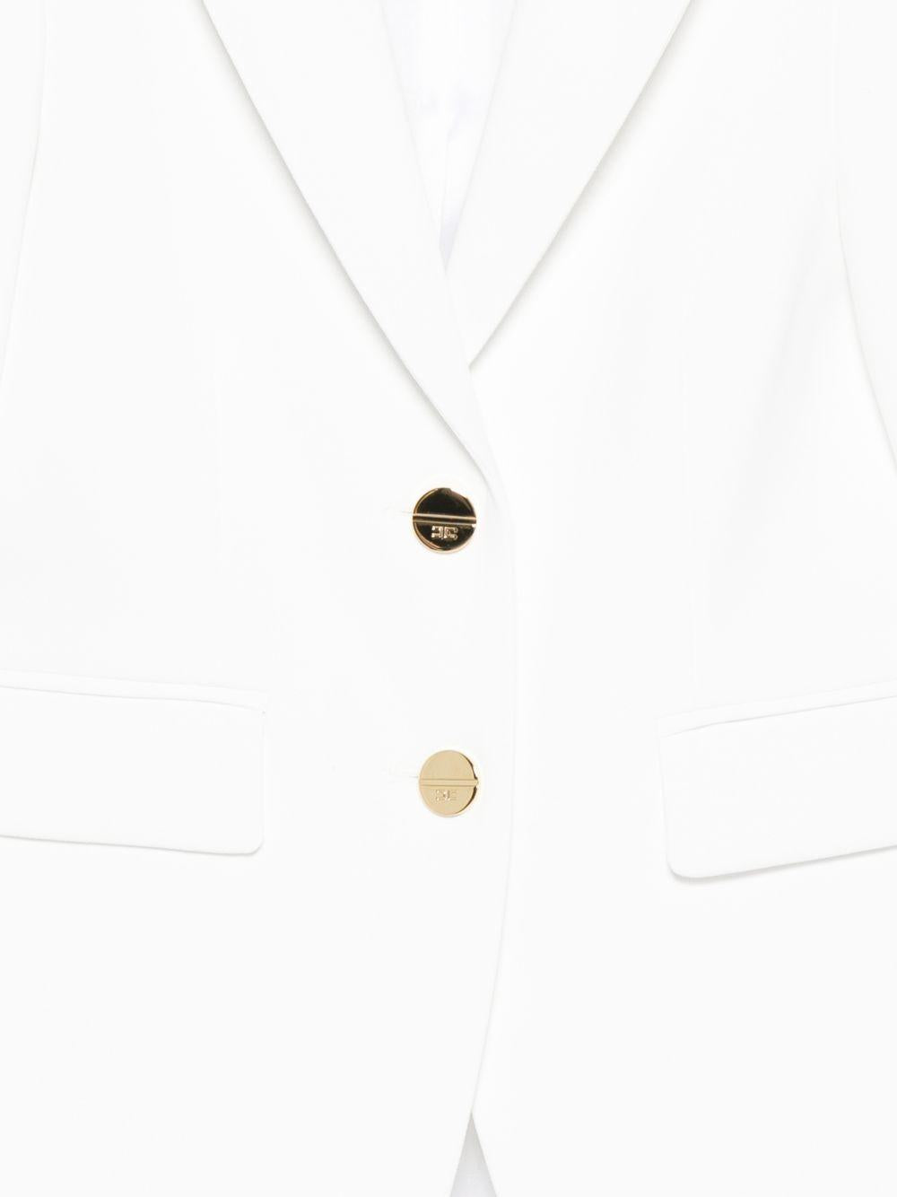 Blazer per bambina Elisabetta Franchi La Mia Bambina bianco con dettaglio logo EFGC0740GA022 0195 ElISABETTA FRANCHI KIDS