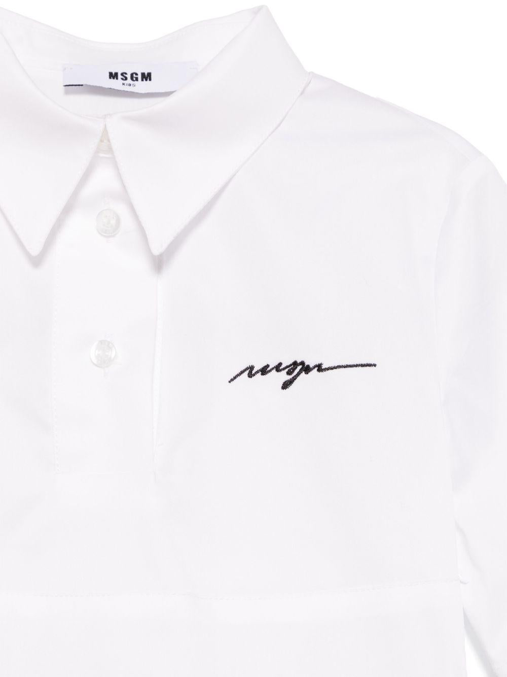 Abito con logo per bambina MSGM Kids bianco con colletto a punta S5MSJGDR271 001 MSGM KIDS