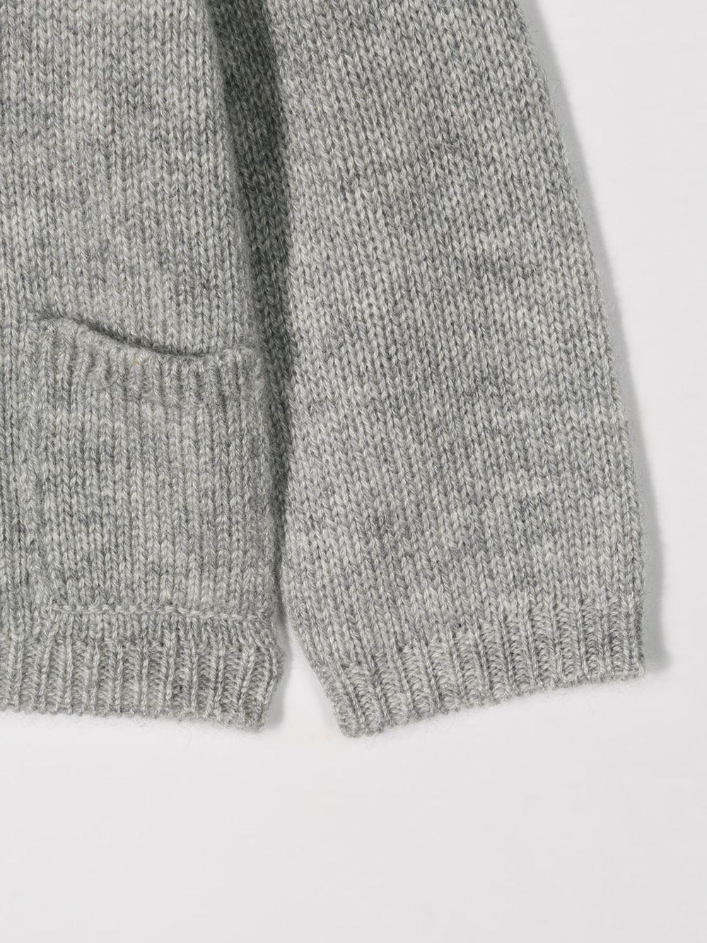 Cardigan per neonato Bonpoint grigio con scollo a V PEBDA2734CA 092 BONPOINT