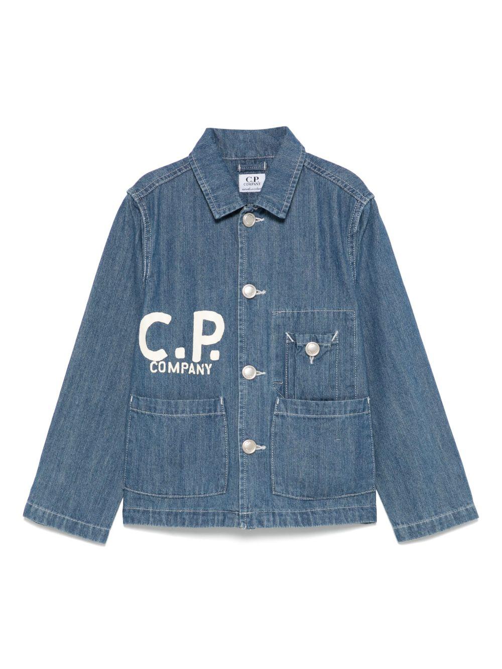 Giacca per bambina C.P. Company Kids in denim con stampa CUA003L0E31 81161 C.P.COMPANY KIDS