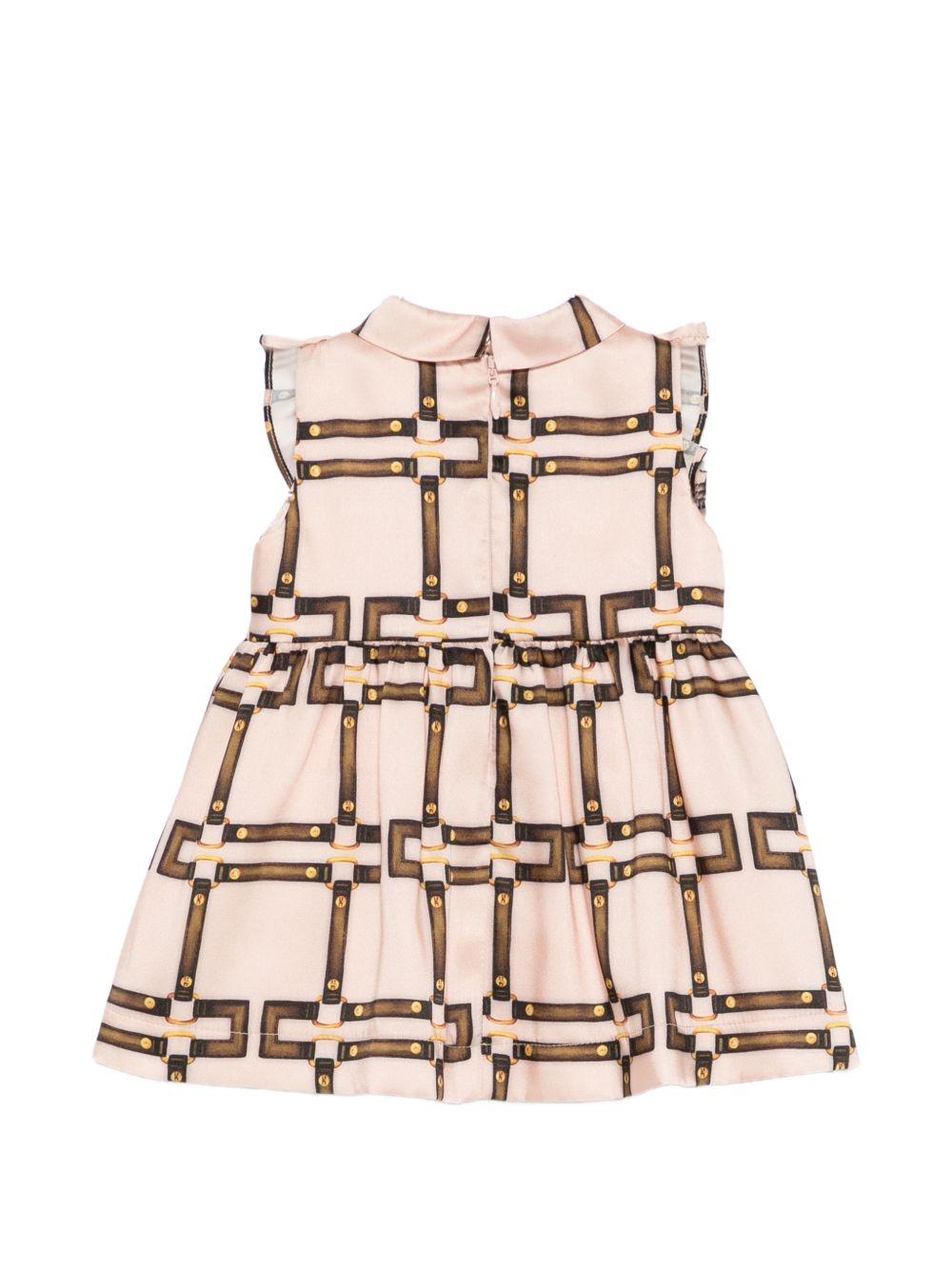 Abito per neonata Elisabetta Franchi La Mia Bambina rosa arricciato con stampa EGAB2300TVE02 C053 ElISABETTA FRANCHI KIDS