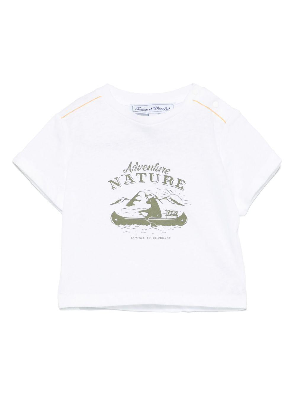 T-shirt per neonato Tartine Et Chocolat bianco con stampa CA10061 01 TArtine & Chocolat KIDS