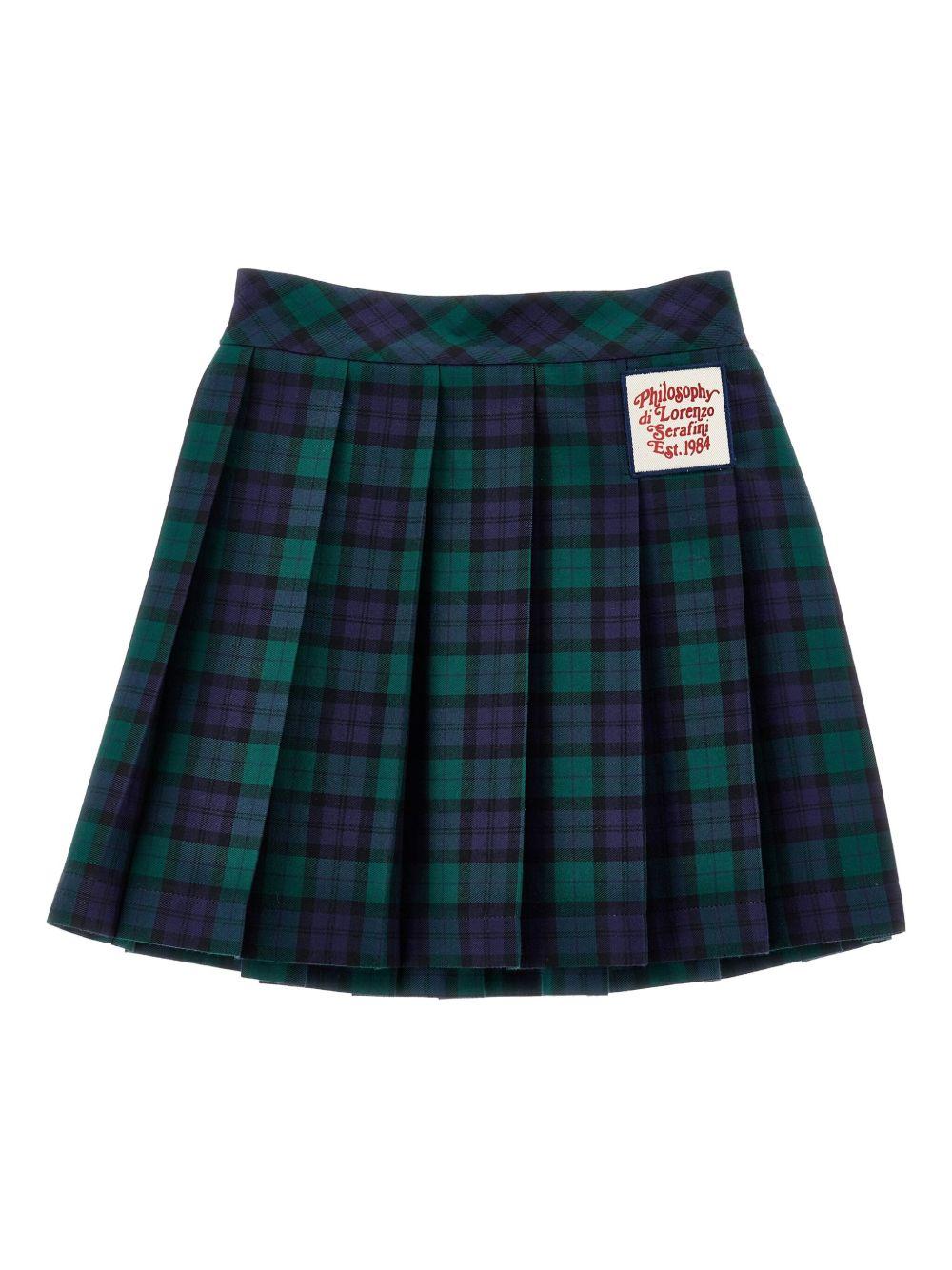 Gonna per bambina Philosophy Di Lorenzo Serafini Kids blu a quadri I1F704 6123 P025 PHILOSOPHY