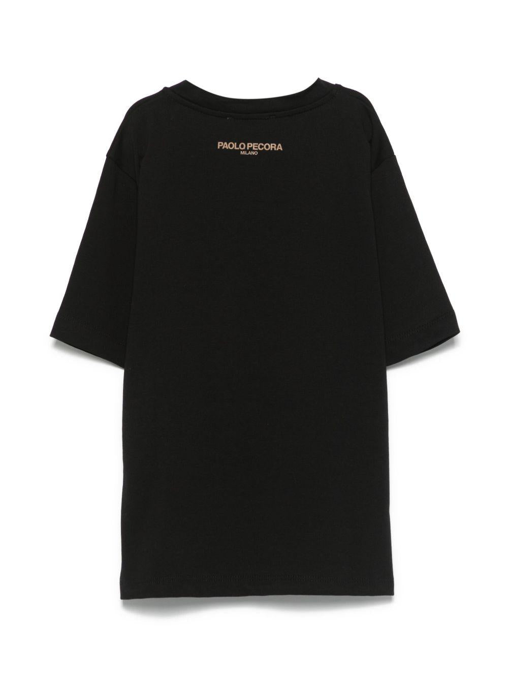 T-shirt per bambino Paolo Pecora Kids nero con logo sul retro PP3974 N-T PAOLO PECORA KIDS