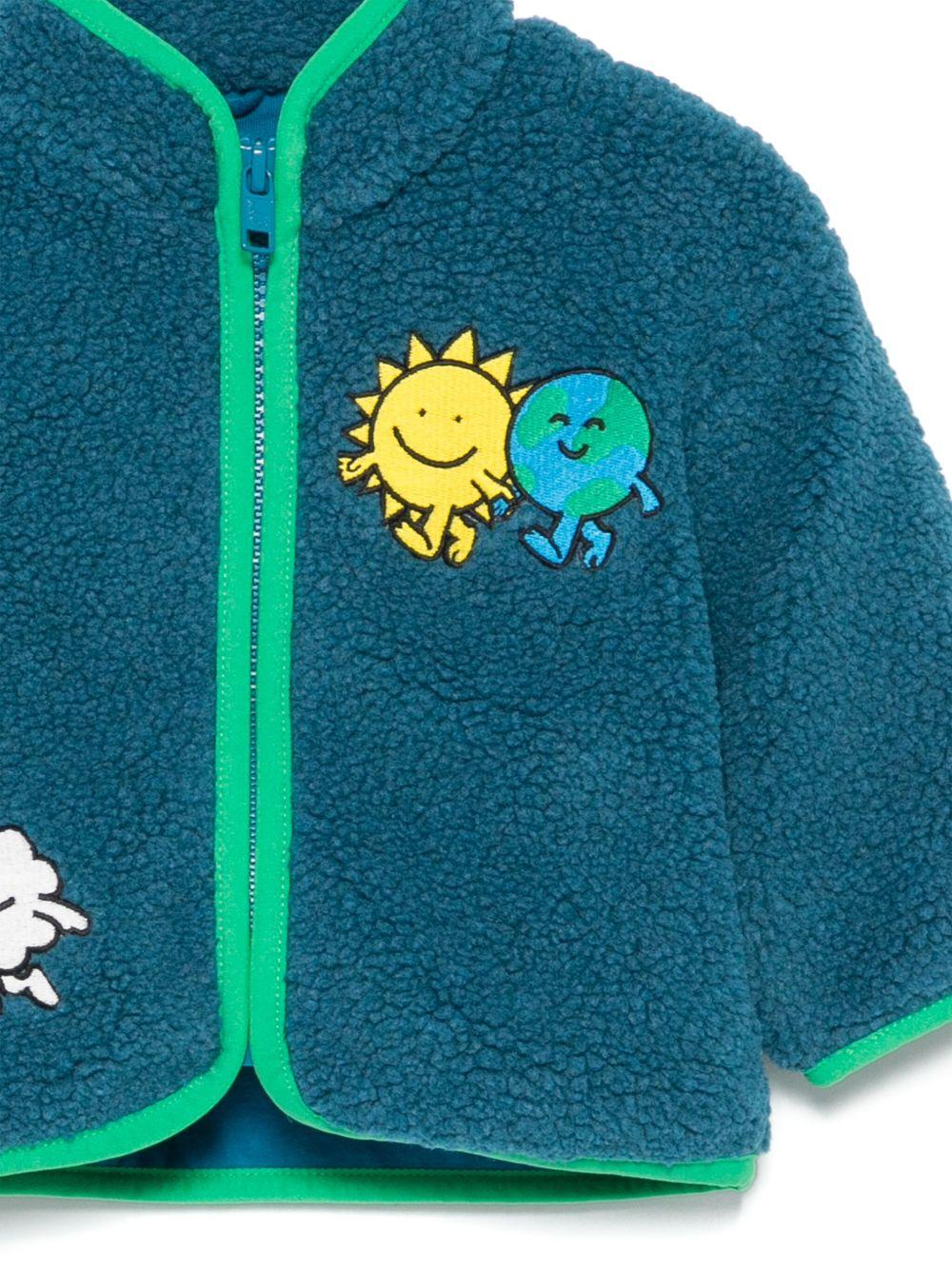 Giacca in pile per neonato Stella McCartney Kids Earth Friends blu TX2507 Z0506 673 STELLA McCARTNEY KIDS